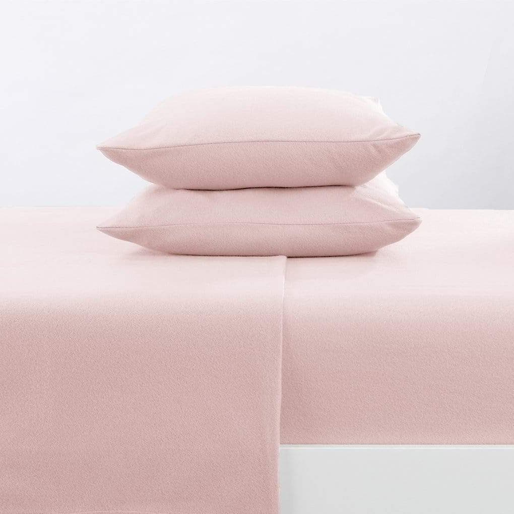 Great Bay Home Sheets Twin / Blush Pink 4-Piece Solid Fleece Sheet - Christina Collection Super Soft Fleece Sheets | Christina Collection by Great Bay Home