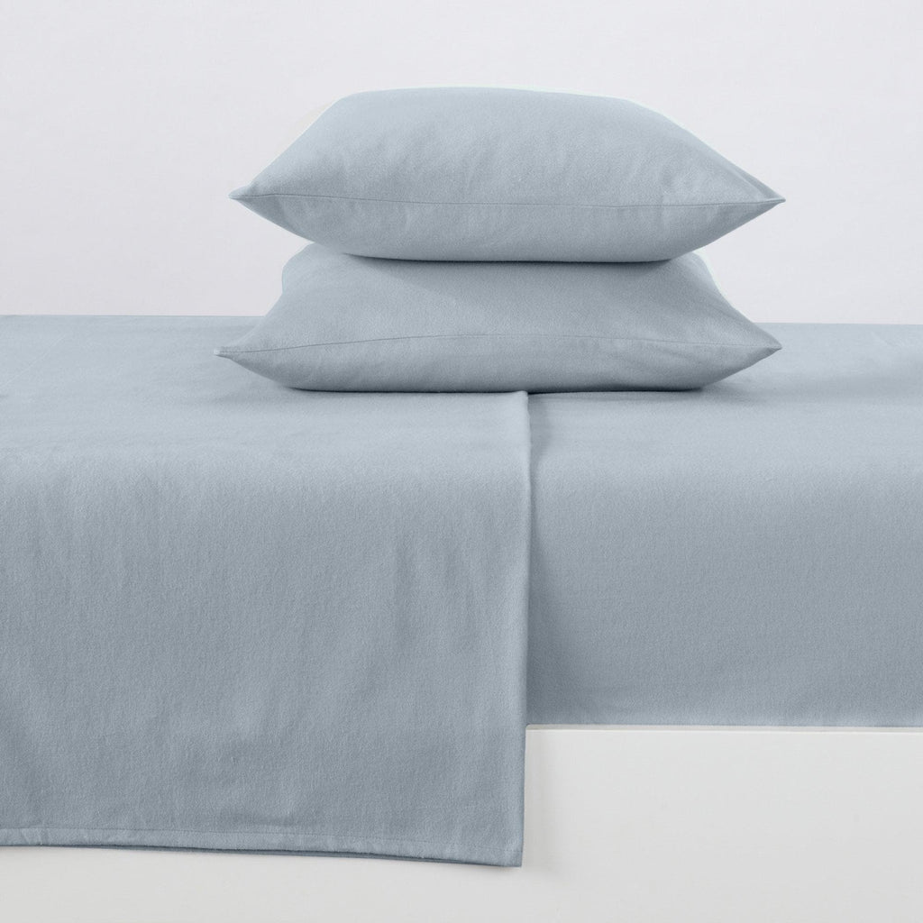 Great Bay Home Sheets Twin / Soft Blue 4-Piece Turkish Cotton Flannel Sheet - Raye Collection 100% Turkish Cotton Flannel Sheet Set | Raye Collection By Great Bay Home