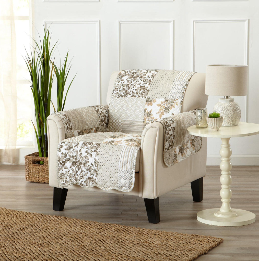 Great Bay Home Slipcovers Chair / Taupe Reversible Furniture Protector - Langdon Collection Reversible Furniture Protector | Langdon Luxe Collection by Great Bay Home