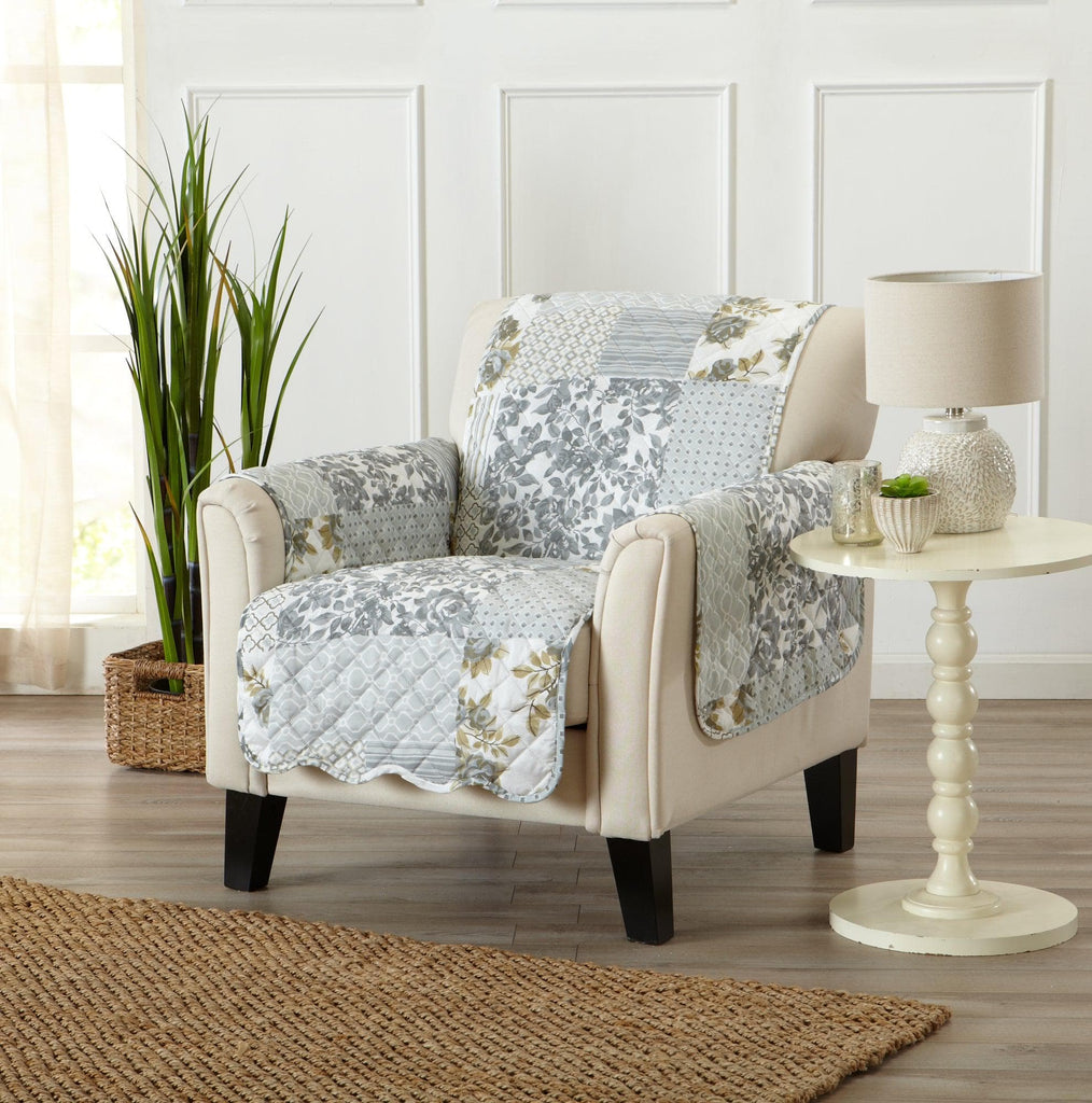 Great Bay Home Slipcovers Chair / Grey Reversible Furniture Protector - Langdon Collection Reversible Furniture Protector | Langdon Luxe Collection by Great Bay Home