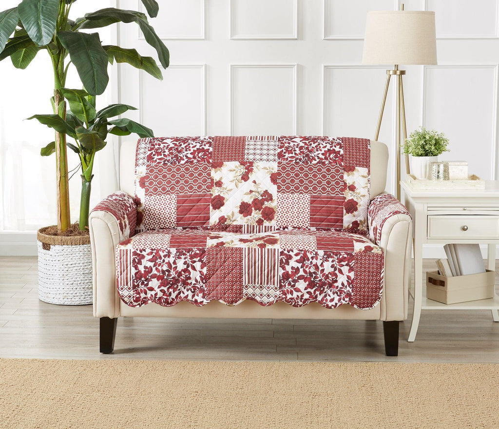 Great Bay Home Slipcovers Loveseat / Burgundy Reversible Furniture Protector - Langdon Collection Reversible Furniture Protector | Langdon Luxe Collection by Great Bay Home
