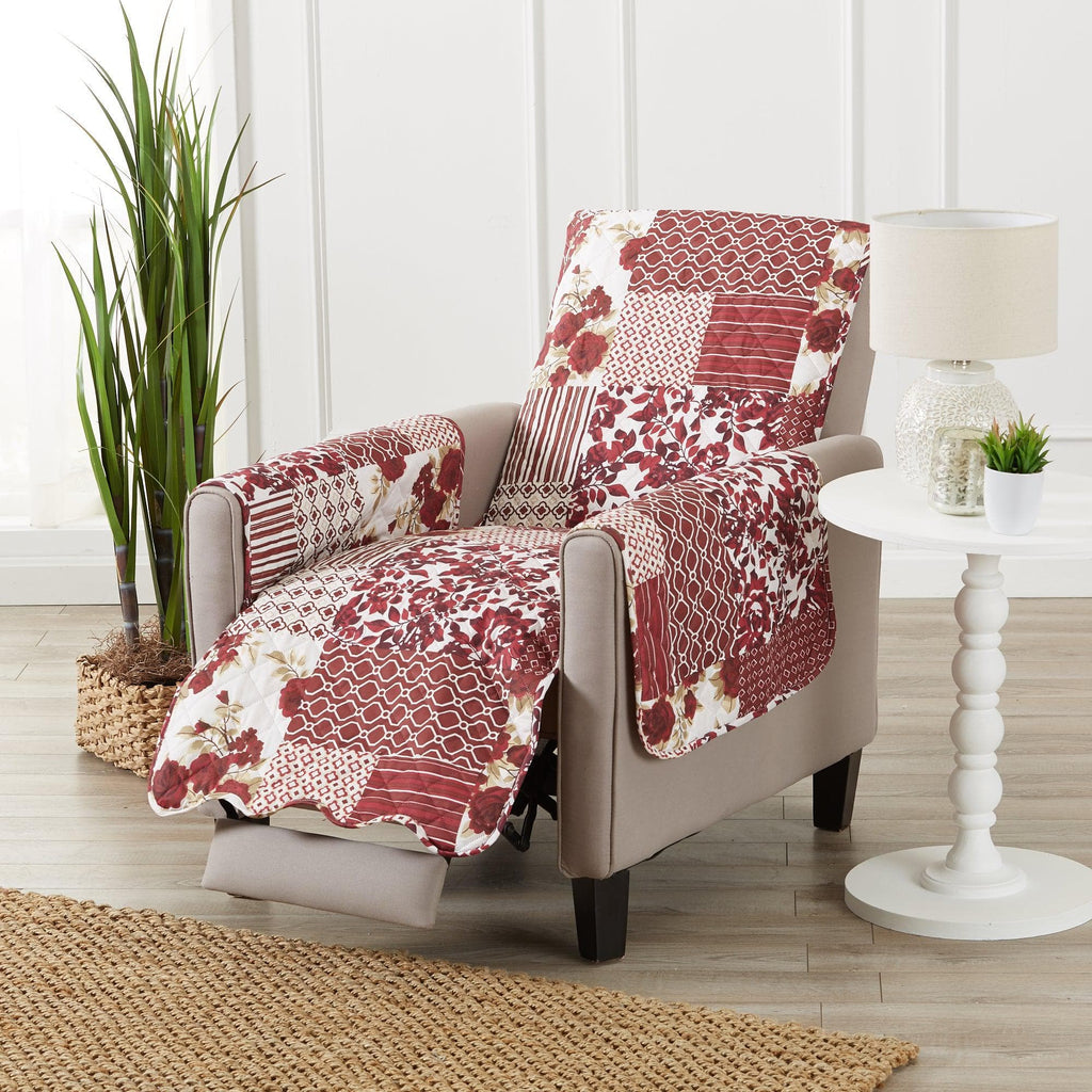 Great Bay Home Slipcovers Recliner / Burgundy Reversible Furniture Protector - Langdon Collection Reversible Furniture Protector | Langdon Luxe Collection by Great Bay Home