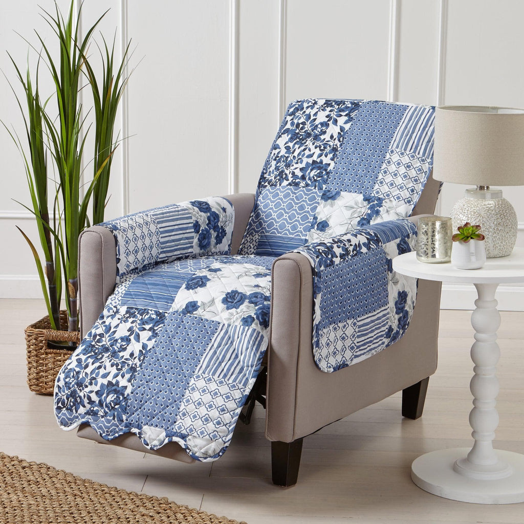 Great Bay Home Slipcovers Recliner / Navy Reversible Furniture Protector - Langdon Collection Reversible Furniture Protector | Langdon Luxe Collection by Great Bay Home