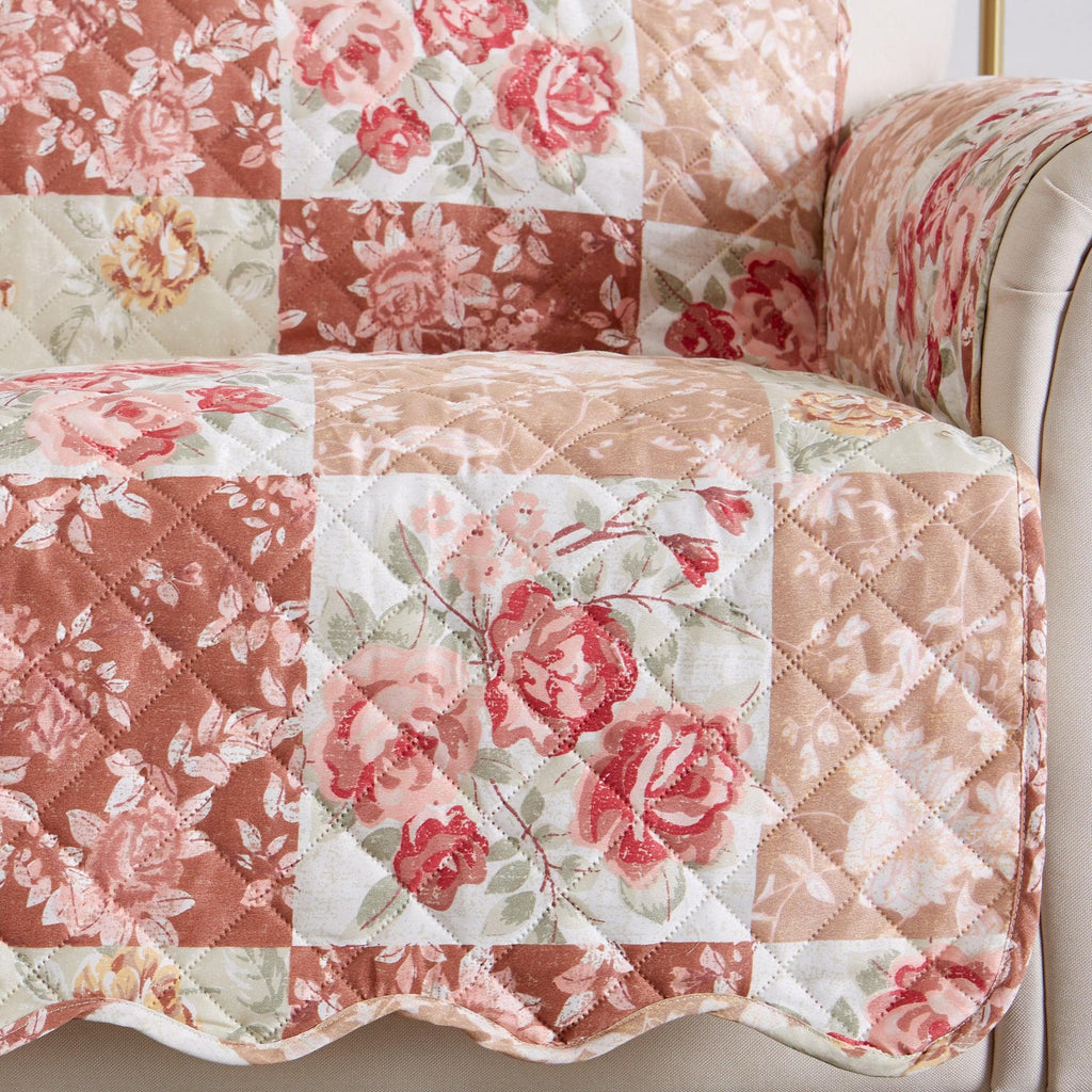 Great Bay Home Slipcovers Reversible Furniture Protector - Maribel Collection Reversible Floral Patchwork Furniture Protector | Maribel Collection by Great Bay Home
