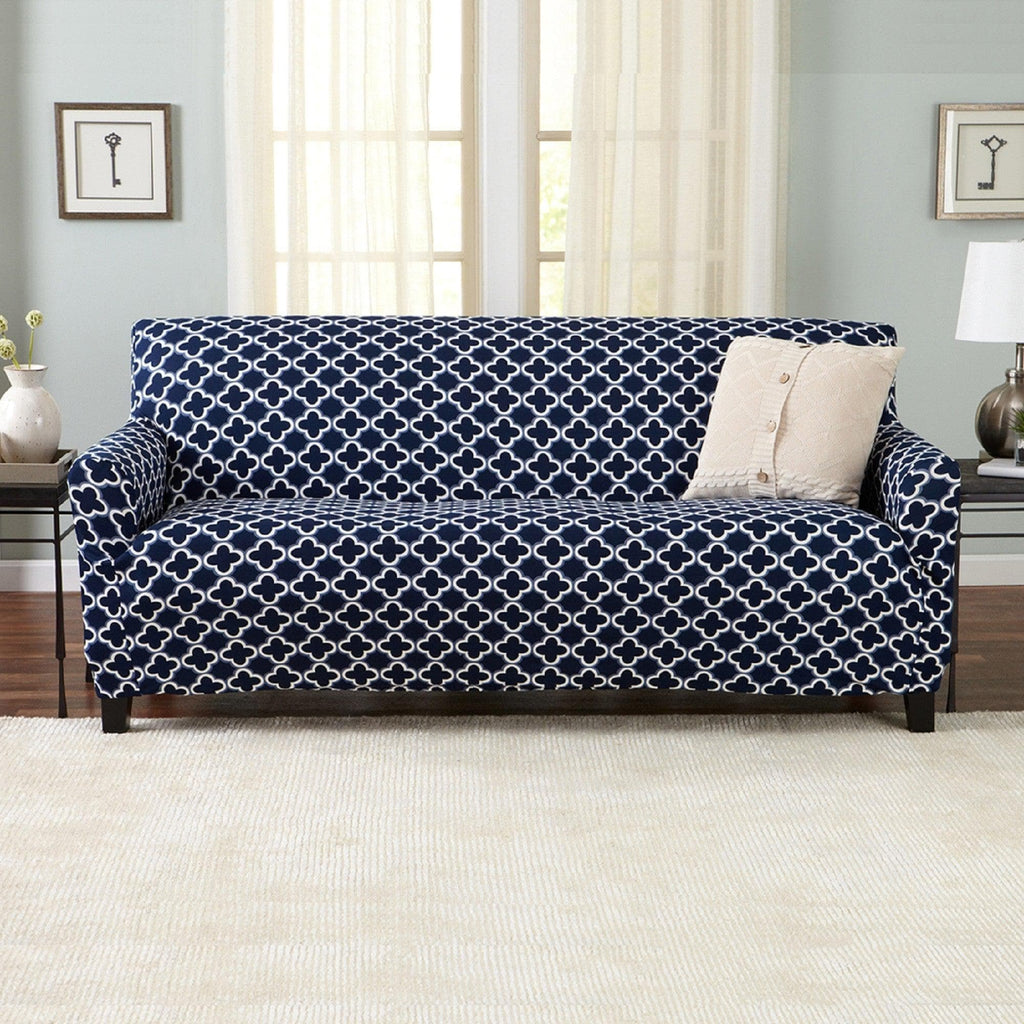 Great Bay Home Slipcovers Sofa / Navy Twill Stretch Slipcover - Fallon Collection Strapless Stretch Slipcovers | Fallon Collection by Great Bay Home