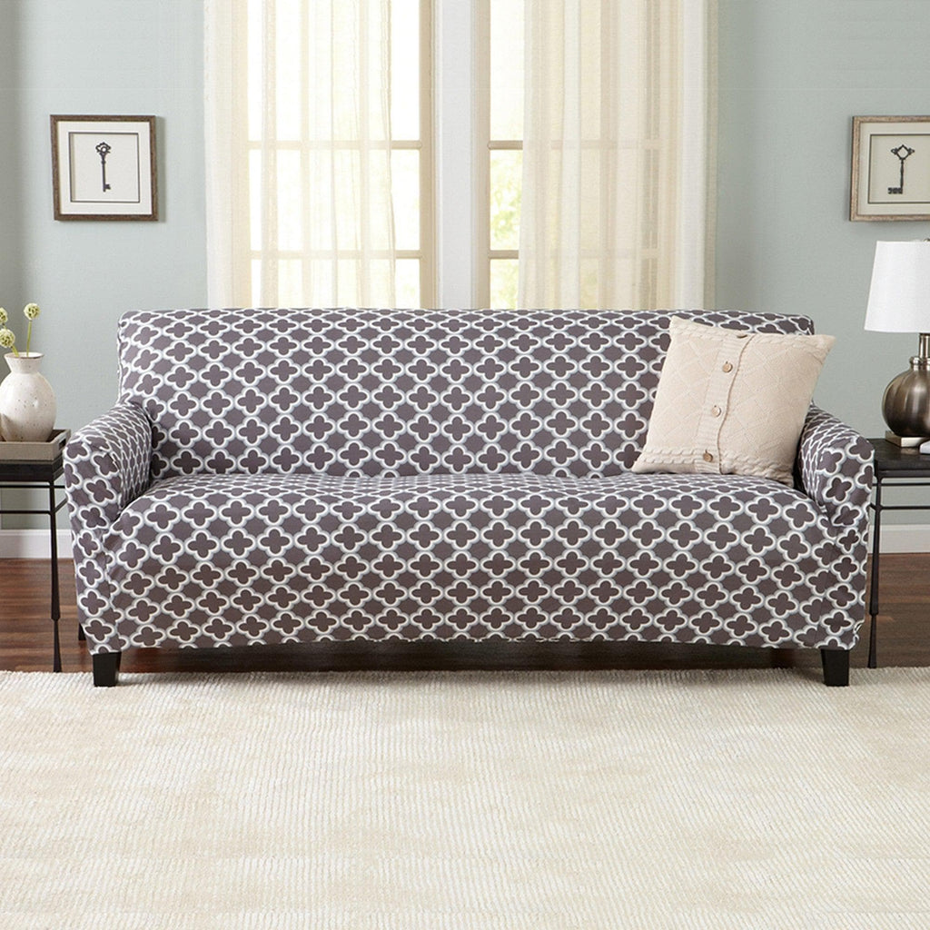 Great Bay Home Slipcovers Sofa / Charcoal Twill Stretch Slipcover - Fallon Collection Strapless Stretch Slipcovers | Fallon Collection by Great Bay Home