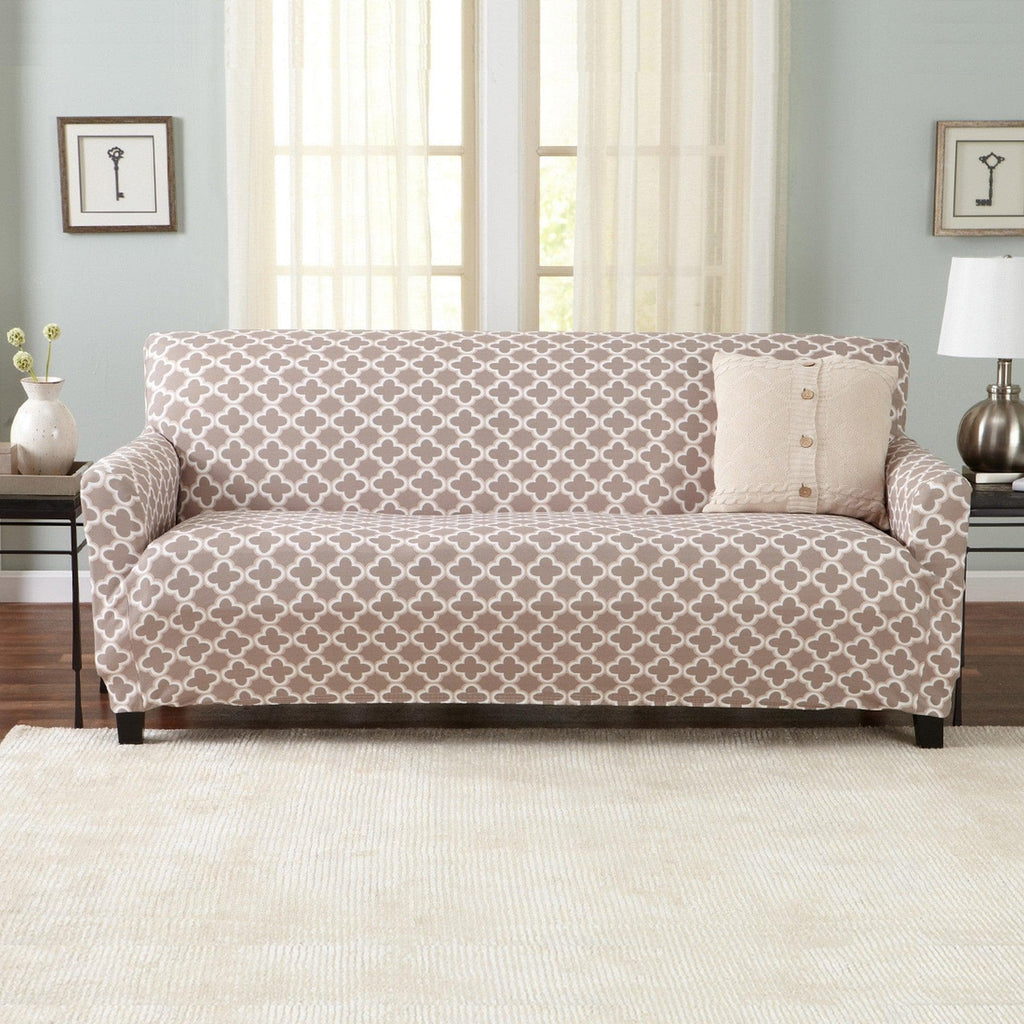 Great Bay Home Slipcovers Sofa / Beige Twill Stretch Slipcover - Fallon Collection Strapless Stretch Slipcovers | Fallon Collection by Great Bay Home
