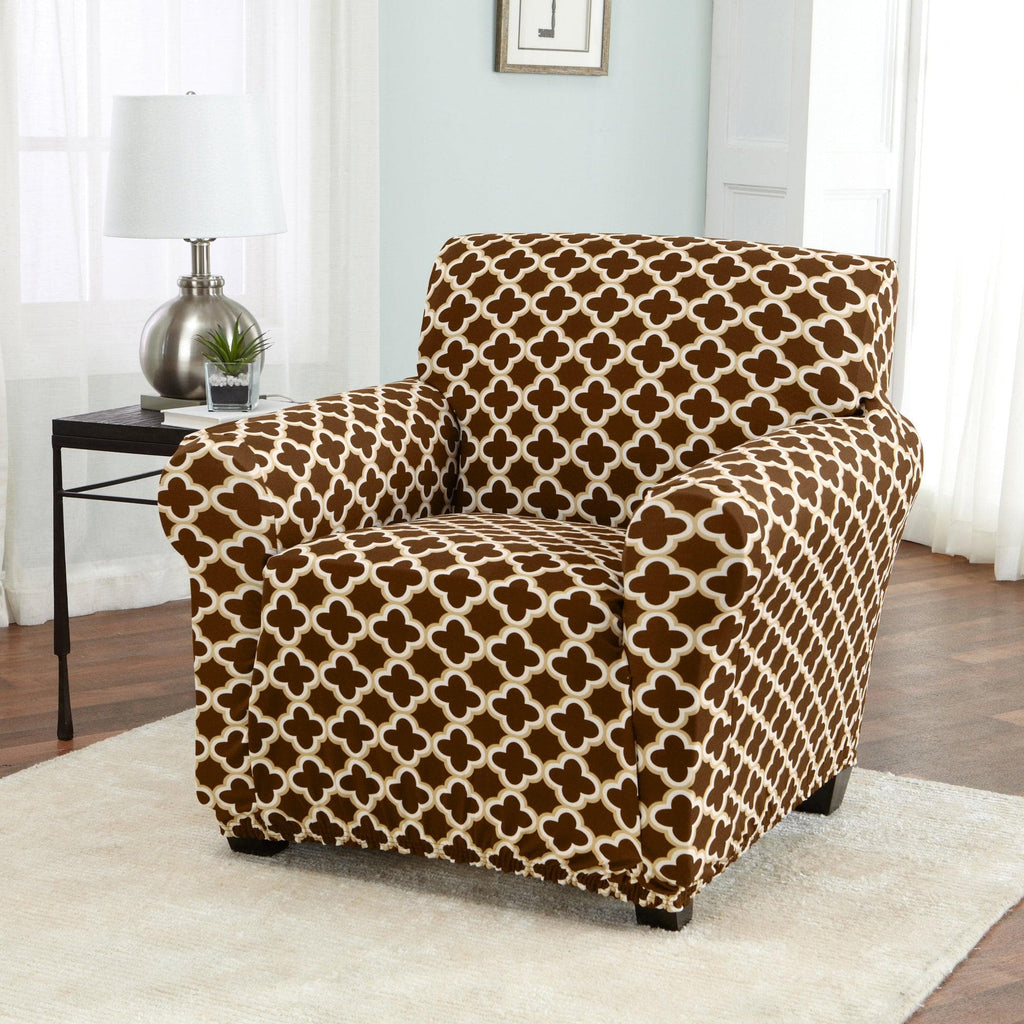 Great Bay Home Slipcovers Chair / Chocolate Twill Stretch Slipcover - Fallon Collection Strapless Stretch Slipcovers | Fallon Collection by Great Bay Home