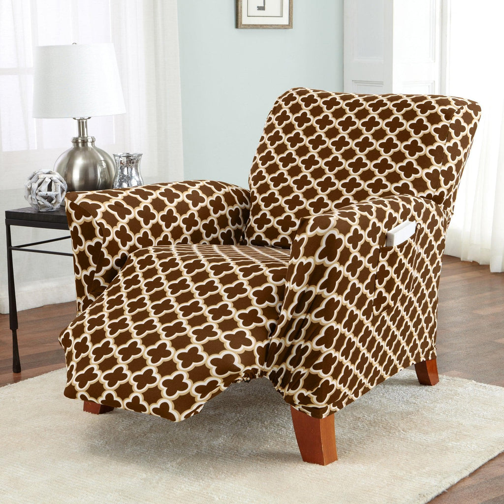 Great Bay Home Slipcovers Recliner / Chocolate Twill Stretch Slipcover - Fallon Collection Strapless Stretch Slipcovers | Fallon Collection by Great Bay Home