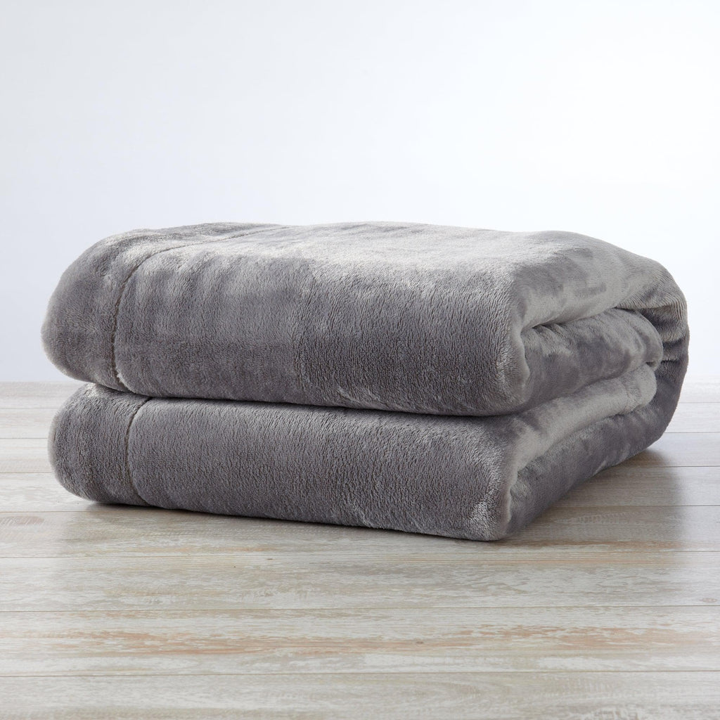 Premium Reversible Sherpa and Fleece Velvet Plush Blanket. Fuzzy, Soft,  Warm Berber Fleece Bed Blanket. Kinsley Collection (Full/Queen, Grey Moose)