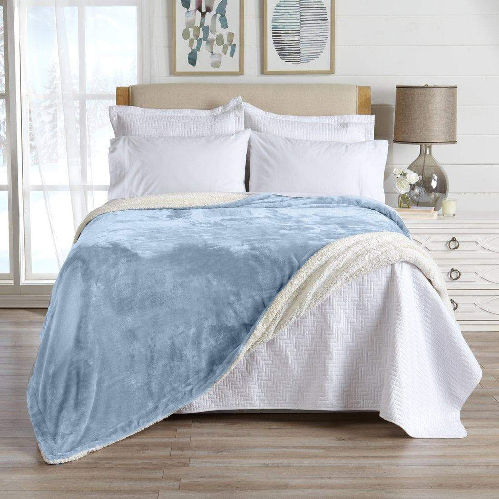 Velvet Plush Sherpa Luxury Bed Blanket Kinsley Collection