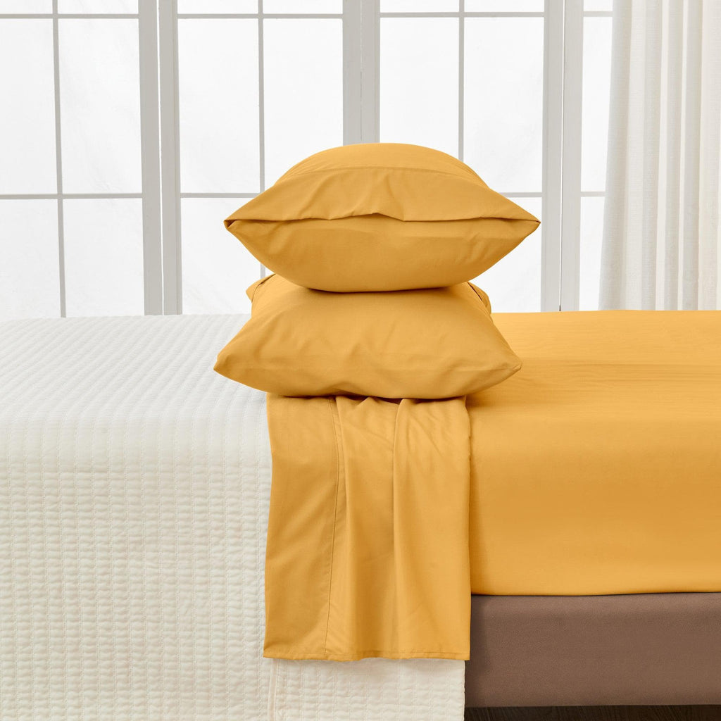 greatbayhome Twin / Ginger 4 Piece Solid Microfiber Sheet - Amara Collection 4 Piece Solid Microfiber Sheet | Amara Collection by Great Bay Home