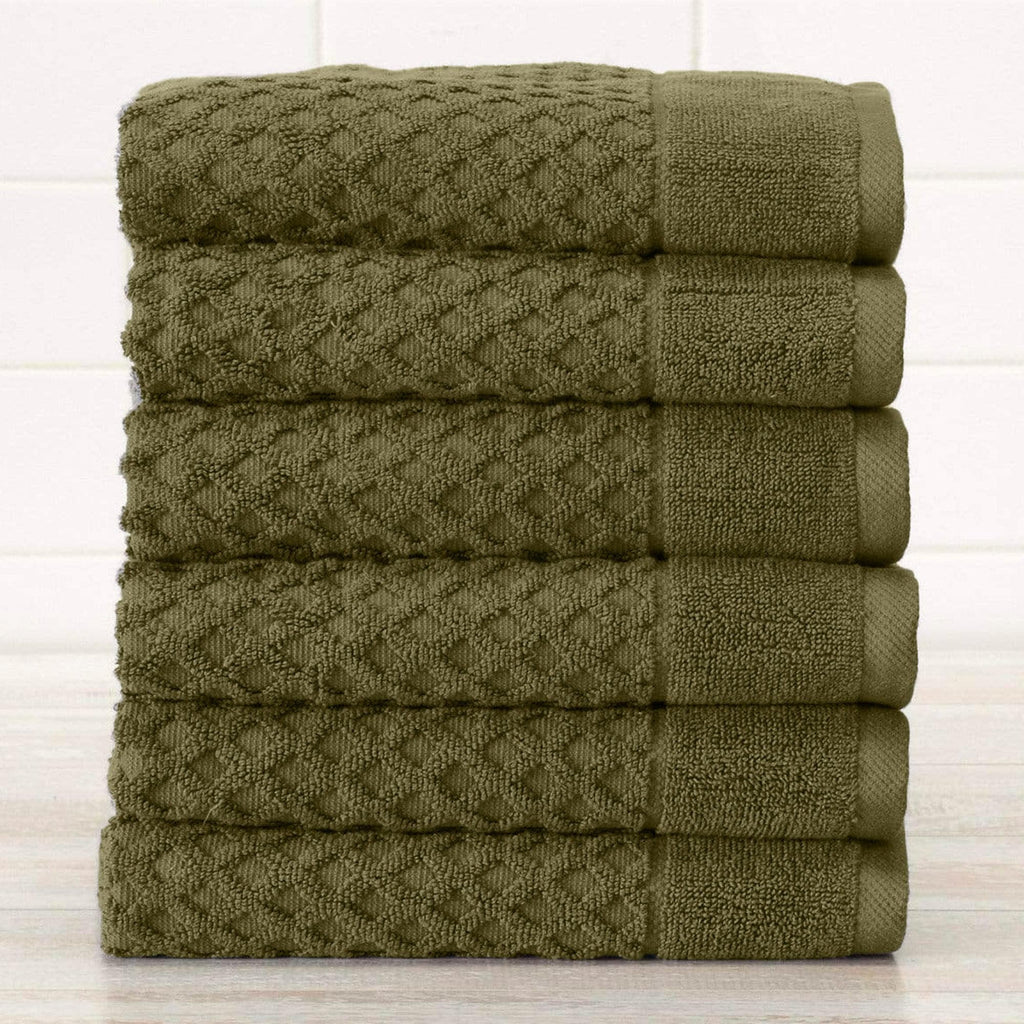 greatbayhome Hand Towel (6-Pack) / Olive 6 Pack Cotton Hand Towels - Grayson Collection