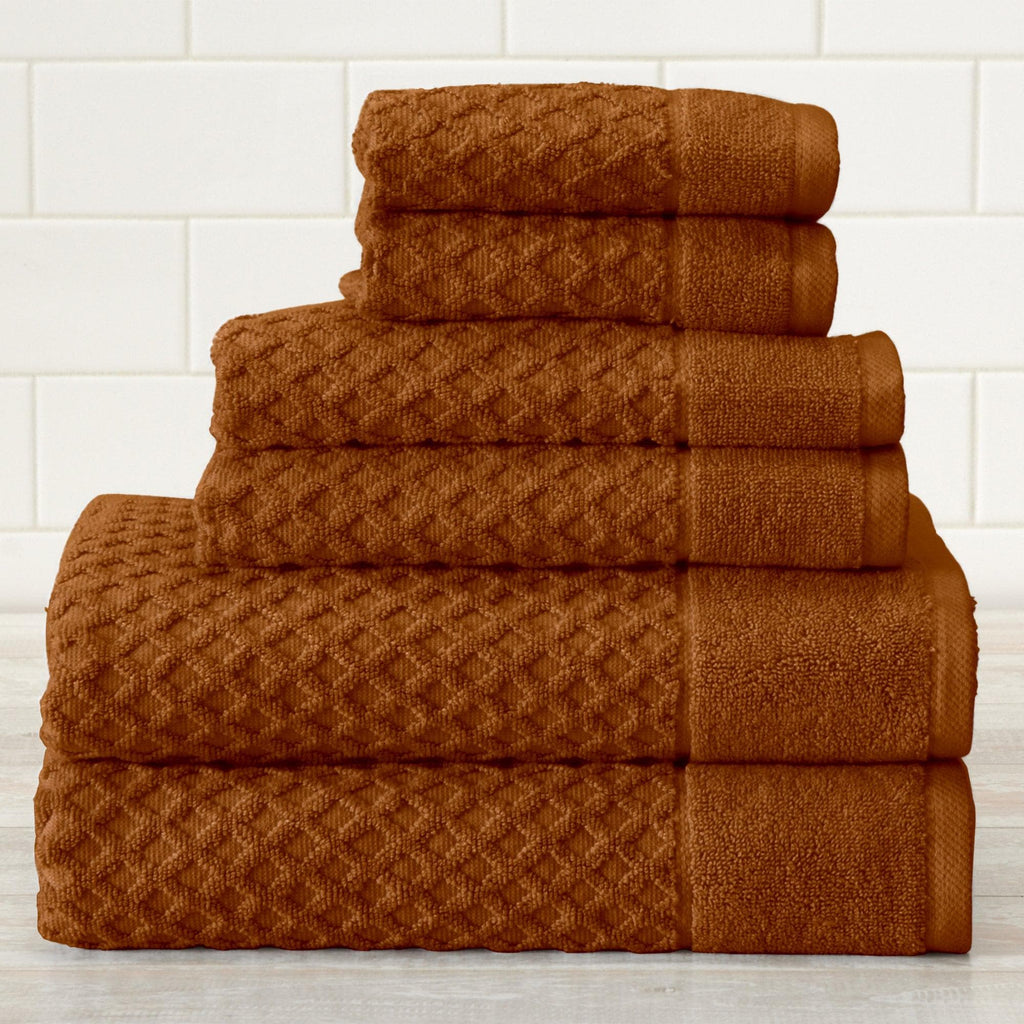 greatbayhome Bath Towels 6 Piece Set / Copper 6-Piece Cotton Bath Towel Set - Grayson Collection 100% Cotton Quick-Dry Bath Towels | Grayson Collection by Great Bay Home