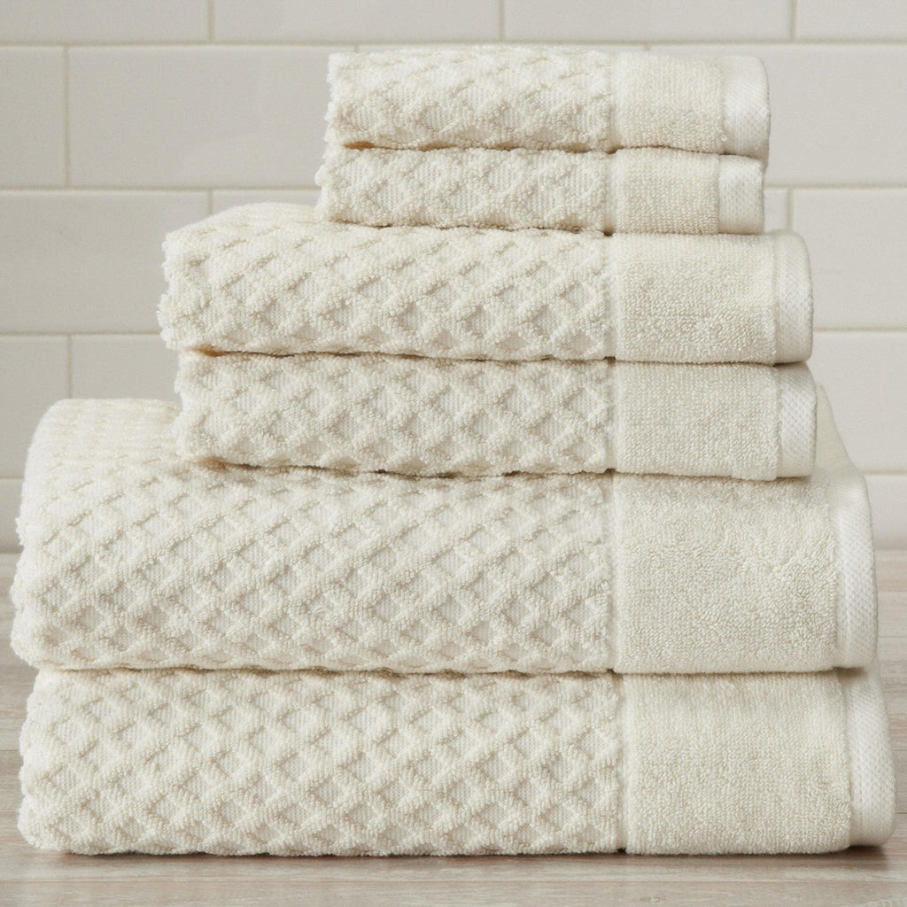 Hastings Home 10-Piece Bone Cotton Bath Towel Set (Hastings Home Bath Towels)  in Off-White