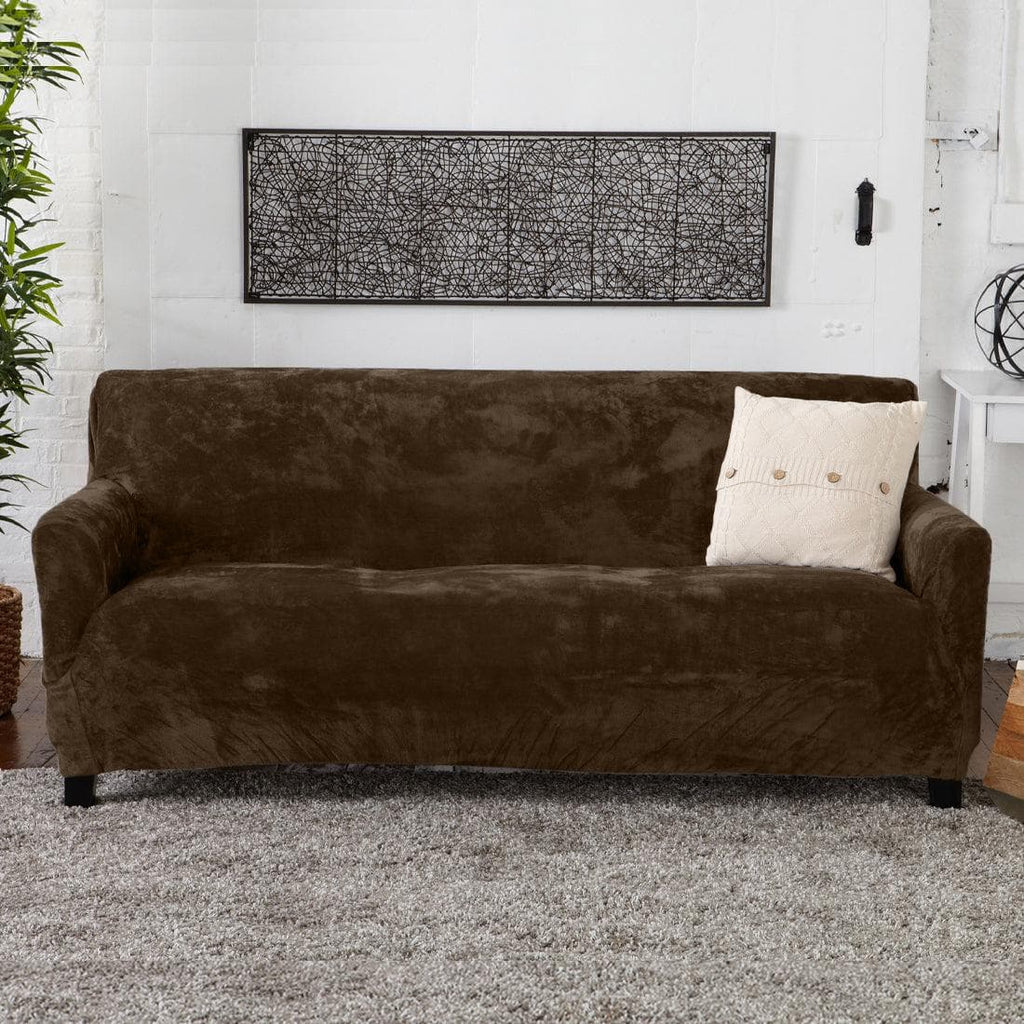 Affordable Great Bay Home black velvet plush recliner slipcover