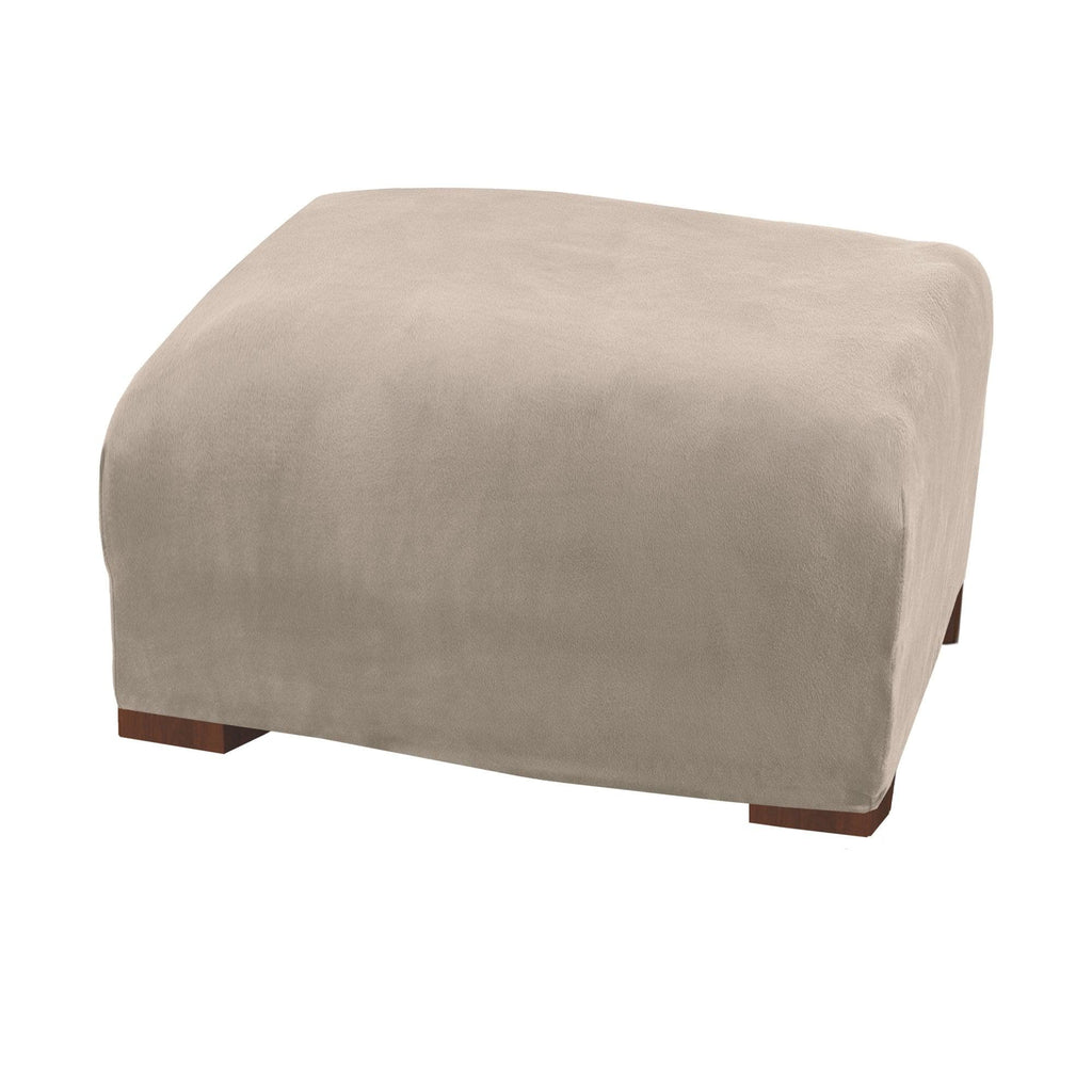 Great Bay Home Slipcovers Ottoman / Silver Cloud Velvet Stretch Slipcover - Gale Collection Velvet Form Fit Stretch Slipcovers | Gale Collection by Great Bay Home